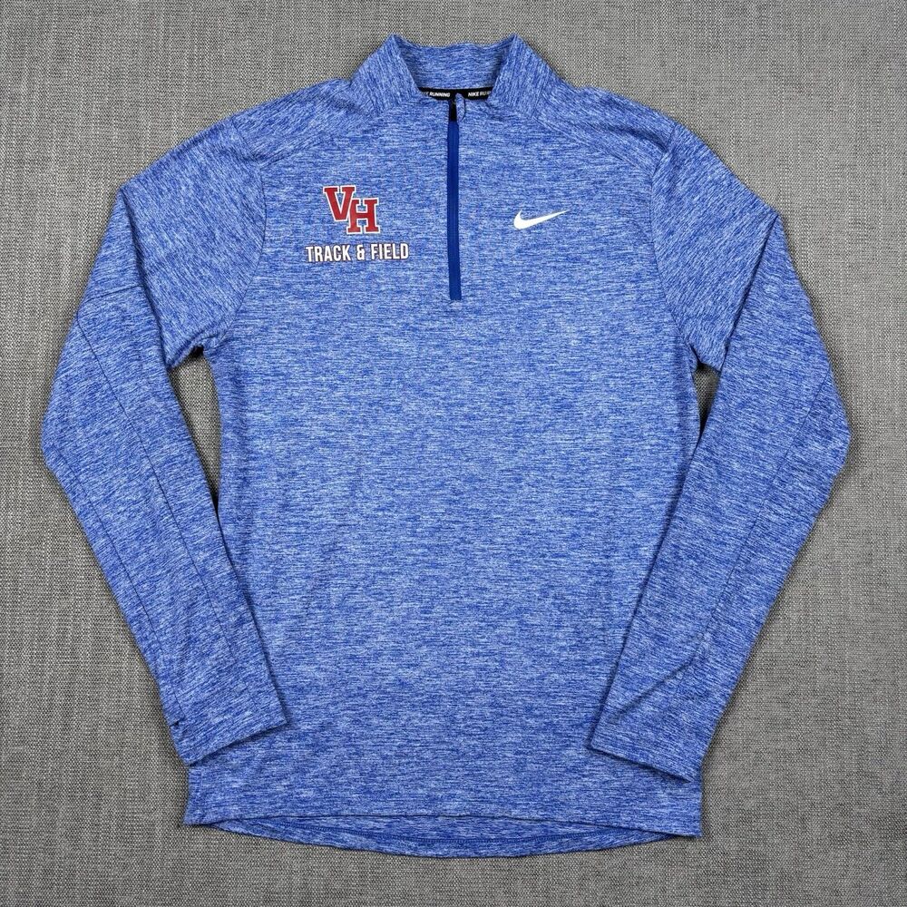 Nike Dri-FIT Pullover Mens Small Blue 1/4 Zip Long Sleeve Running Shirt Athletic